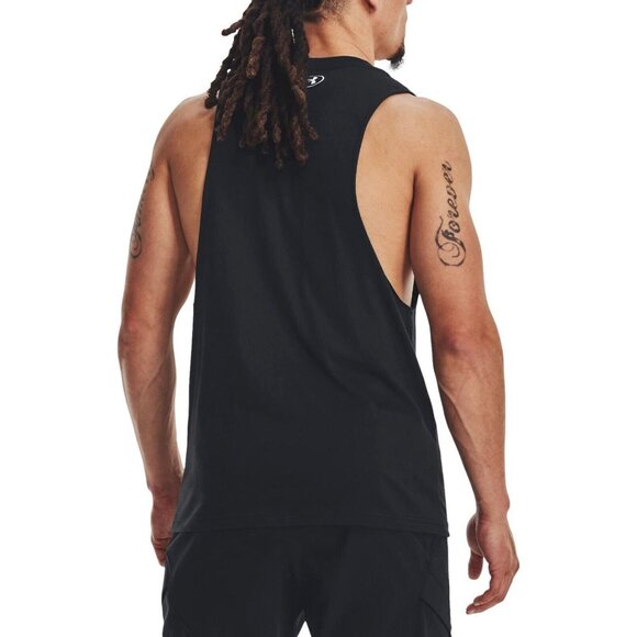 $40 UNDER ARMOUR PROJECT ROCK IRON MUSCLE TANK 1377290-001 BLACK/WHITE M - Picture 2 of 6